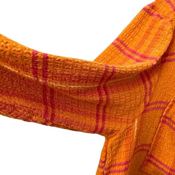 Pilcro x Anthropologie Vibrant Orange and Pink Front Button Top in Size S - Picture 5 of 8